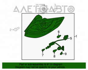 Lampa dreapta pentru farul Hyundai Veloster 12-17