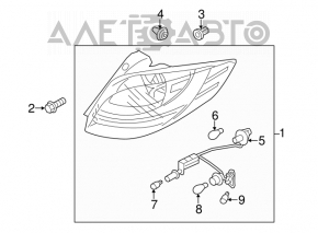 Lampa stânga pentru Hyundai Veloster 12-17, zgârieturi