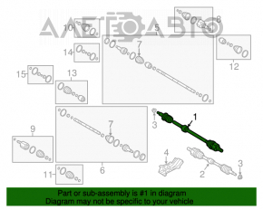 Ax cu came pentru roata din față dreapta a unui Hyundai Veloster 12-17, cutie de viteze manuală