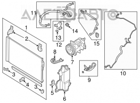 Tubul de aer condiționat al radiatorului de încălzire-condensator pentru Infiniti Q50 14- 3.0 3.7