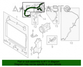 Compresorul cu aer condiționat și radiatorul pentru prima generație Infiniti Q50 16- 3.0