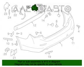 Colțul amplificatorului de bara spate stânga Infiniti Q50 14-