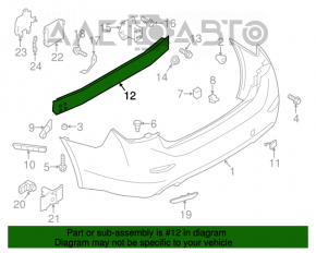 Amplificatorul de bara spate pentru Infiniti Q50 14-18, coroziune la fixările