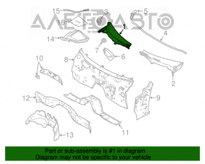 Grila stergatoarelor din plastic dreapta Infiniti Q50 14-