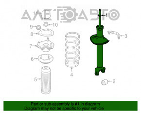 Стойка амортизатора в сборе задняя правая Infiniti Q50 14- RWD порван пыльник