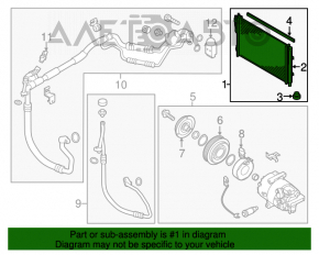 Radiatorul condensatorului de aer condiționat Kia Forte 4d 14-16, restilizat 1.8