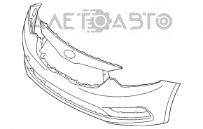 Bara față goală Kia Forte 4d 14-16 pre-restyling fără senzori de parcare.