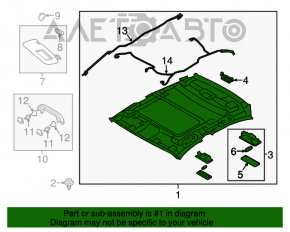 Acoperirea plafonului Mazda 3 14-18 BM gri sub trapă cu îndoituri