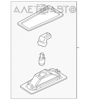 Подсветка номера крышки багажника левая Mazda 3 14-18 BM