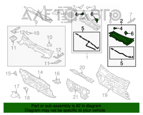 Grila stergatoarelor din plastic stanga Mazda 3 14-18 BM