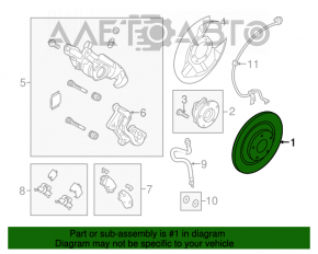 Диск тормозной задний правый Mazda 3 14-18 BM 265/9мм ржавый