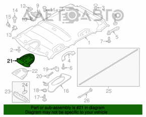 Plafonul de iluminare frontal pentru Mini Cooper Countryman R60 10-16, negru, fără panoramic, zgârieturi.