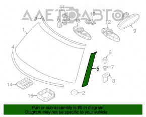 Молдинг лобового стекла правый Mini Cooper Countryman R60 10-16