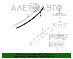 Moldura portbagajului Mini Cooper F56 3D 14- crom