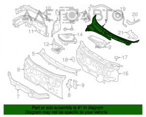 Grila stergatoarelor din plastic dreapta Mini Cooper F56 3d 14- deteriorare la fixare.