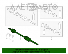 Ax cu semiax frontal dreapta Mitsubishi Outlander Sport ASX 16- AWD 2.0 automată