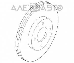 Диск тормозной передний правый Nissan Sentra 13-19 1.8 280/24мм ржавый