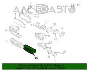 Controlul climatizării manual al Subaru Outback 10-14 este șters, zgâriat.