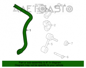 Stabilizator spate VW Tiguan 09-17 AWD 21mm