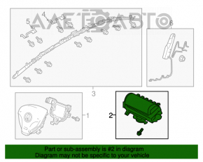 Airbag-ul pasagerului din bordul mașinii Acura ILX 13-15