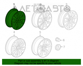 Set de jante R17 4 bucăți Acura TLX 15-17 pre-restilizare