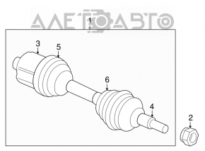 Ax cu roți față dreapta pentru Chevrolet Equinox 10-17 2.4, complet asamblată.