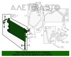 Radiatorul condensatorului de aer condiționat Ford Explorer 11-19 3.5