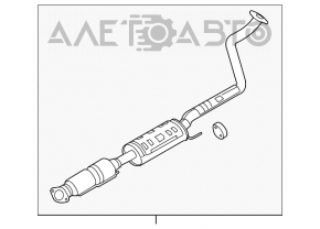 Catalizatorul de pe traseul de evacuare al Hyundai Elantra UD 11-16 1.8