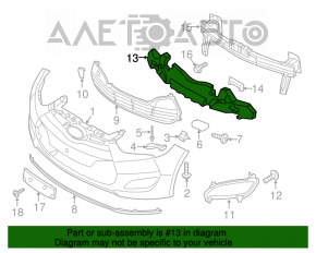 Absorbantul de impact al bara fata pentru Hyundai Veloster 12-17 este rupt.