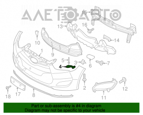 Suportul de bara fata stanga interior Hyundai Veloster 12-17