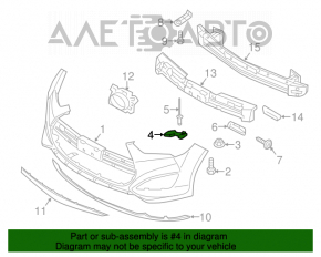 Suportul de bara fata dreapta interior pentru Hyundai Veloster 12-17.