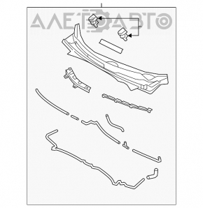 Grila ștergătoare din plastic Hyundai Veloster 12-17 nou original OEM