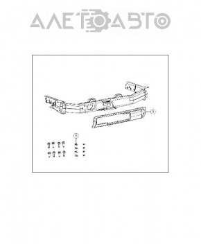 Amplificatorul pentru bara spate Jeep Grand Cherokee WK2 11-21 pentru carlig de remorcare.