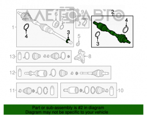 Ax cu semiasă față stânga Mazda 3 14-18 BM 2.0 AT