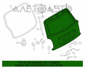 Дверь багажника голая со стеклом Mini Cooper F56 3d 14-