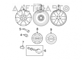 Диск колесный R18 x 7,5J ET35 5*114.3 Nissan Murano тип 1 под ремонт