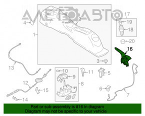 Maneta frânei de mână pentru Nissan Versa Note 13-19, buton plastic.