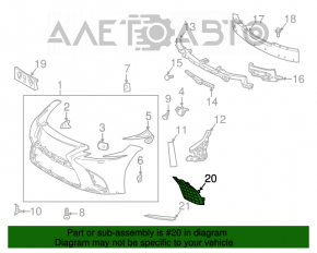 Grila bara de protectie fata stanga Lexus LS500 F sport 18-20