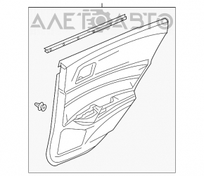 Capacul usii spate stanga pentru Acura ILX 13-15, negru.