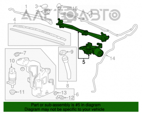 Trapezul de curățare a parbrizului cu motor pentru Chevrolet Volt 11-15.