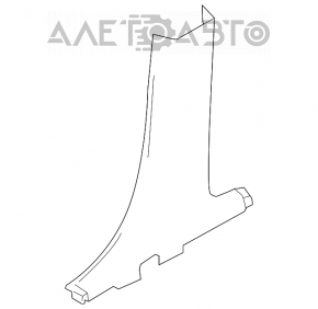 Capacul stâlpului central dreapta jos Ford Flex 09-19 gri.