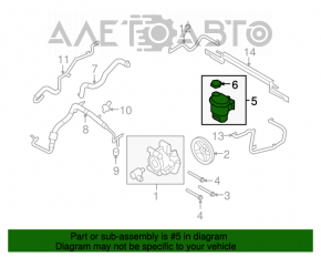 Rezervorul de servodirecție Ford Flex 09-12 pre-restilizare