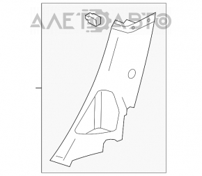 Capacul spate al stâlpului din spate, stânga jos, Ford Focus mk3 11-18 gri, plastic albăstruit.