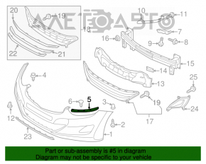 Suportul de bara fata dreapta interior pentru Hyundai Elantra UD 11-16.