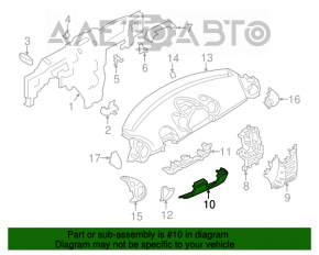 Capacul genunchiului șoferului Mini Cooper Countryman R60 10-16 negru, zgârieturi