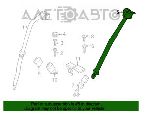 Centura de siguranță centrală spate Mini Cooper Countryman R60 10-16, neagră.