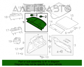 Raftul din spate Ford Mustang mk6 15- negru