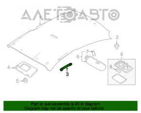 Manerul plafonului din spate dreapta pentru Nissan Versa Note 13-19