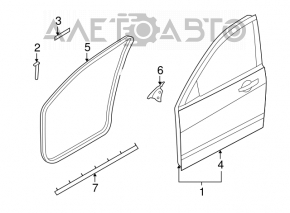 Дверь в сборе передняя правая Ford Focus usa 08-11 серебро тычка