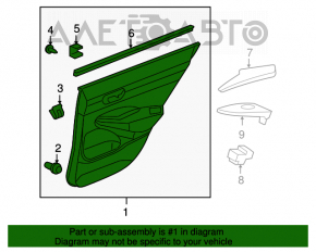 Capacul usii, cartela din spate dreapta Honda Civic 4d 06-09.